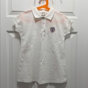 Kenzo White Polo Dress with Pink-Accent Tiger Patch